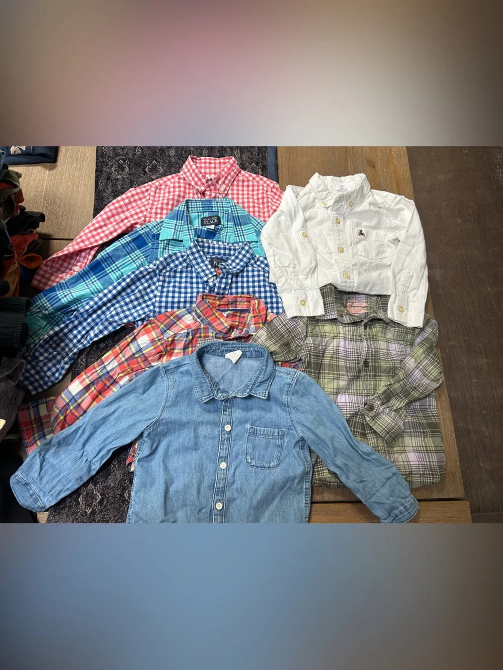 2T Bundle Boys Button-Down Shirt Set - White, Red, Blue, Aqua, Plaid